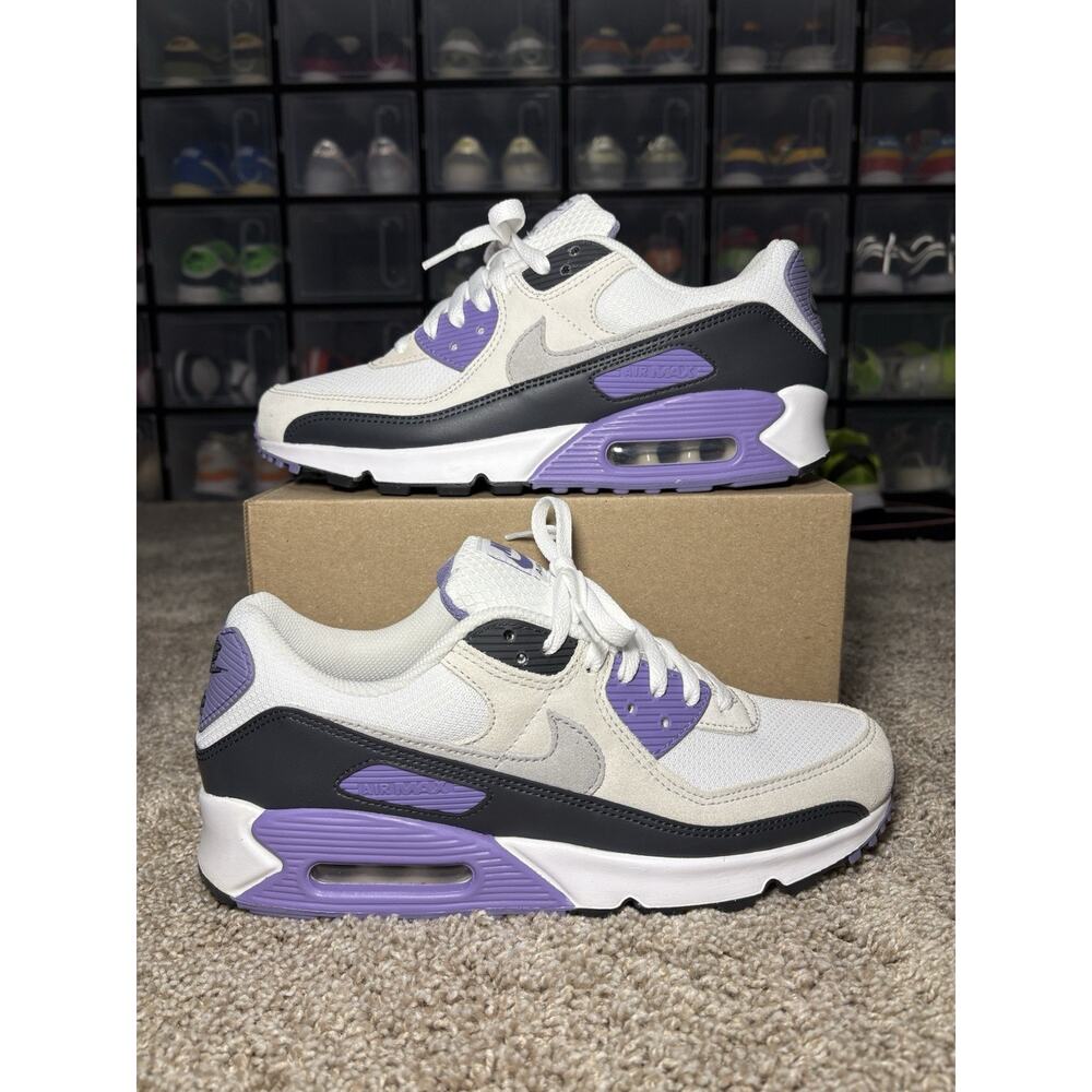 Nike Air Max 90 Mens Size 10 White Dusty Amethyst Photon Dust DM0029-114 NEW